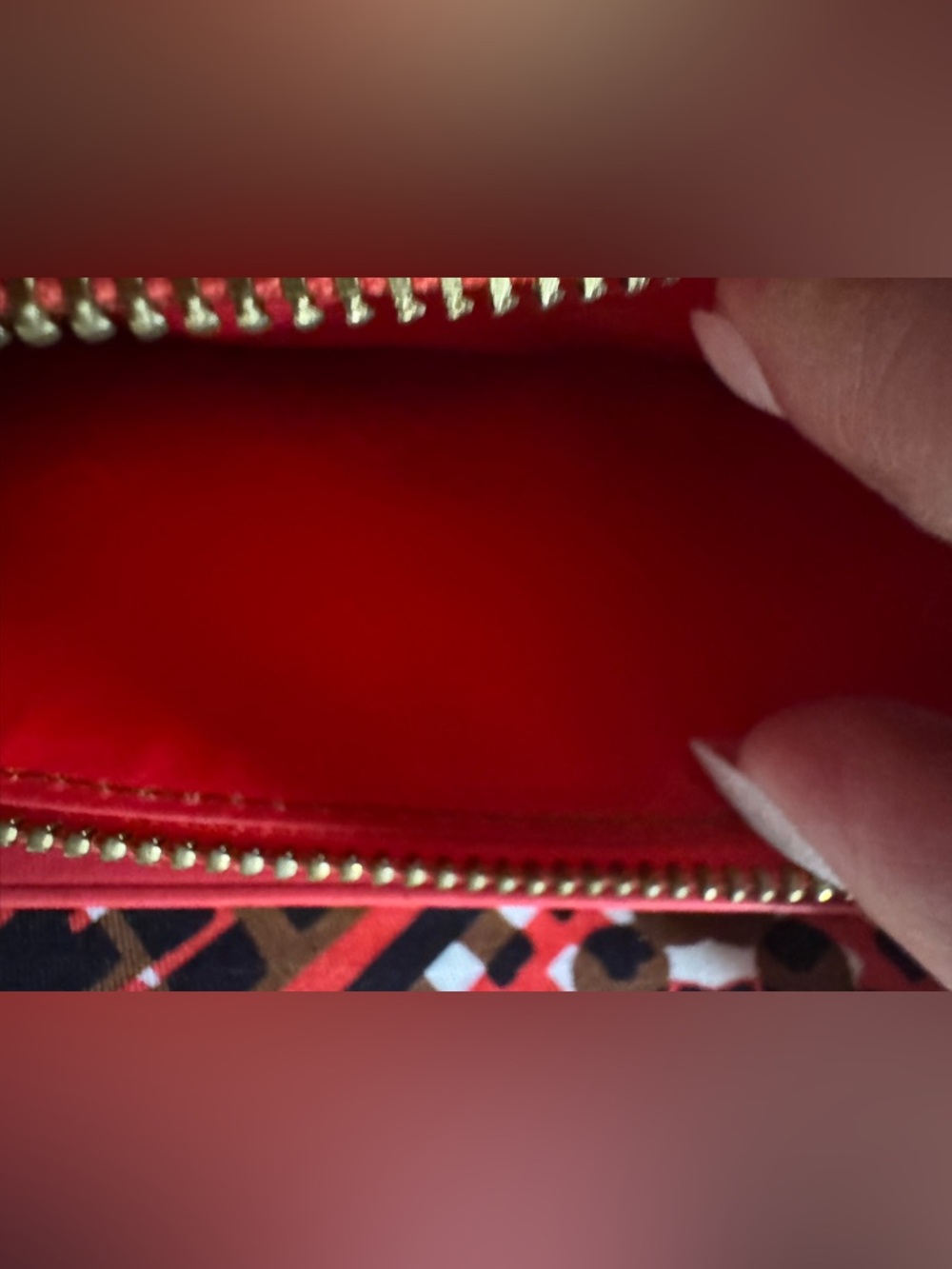 Vera Bradley Red Envelope Wallet with Tan Strap Accents - Picture 5 of 5